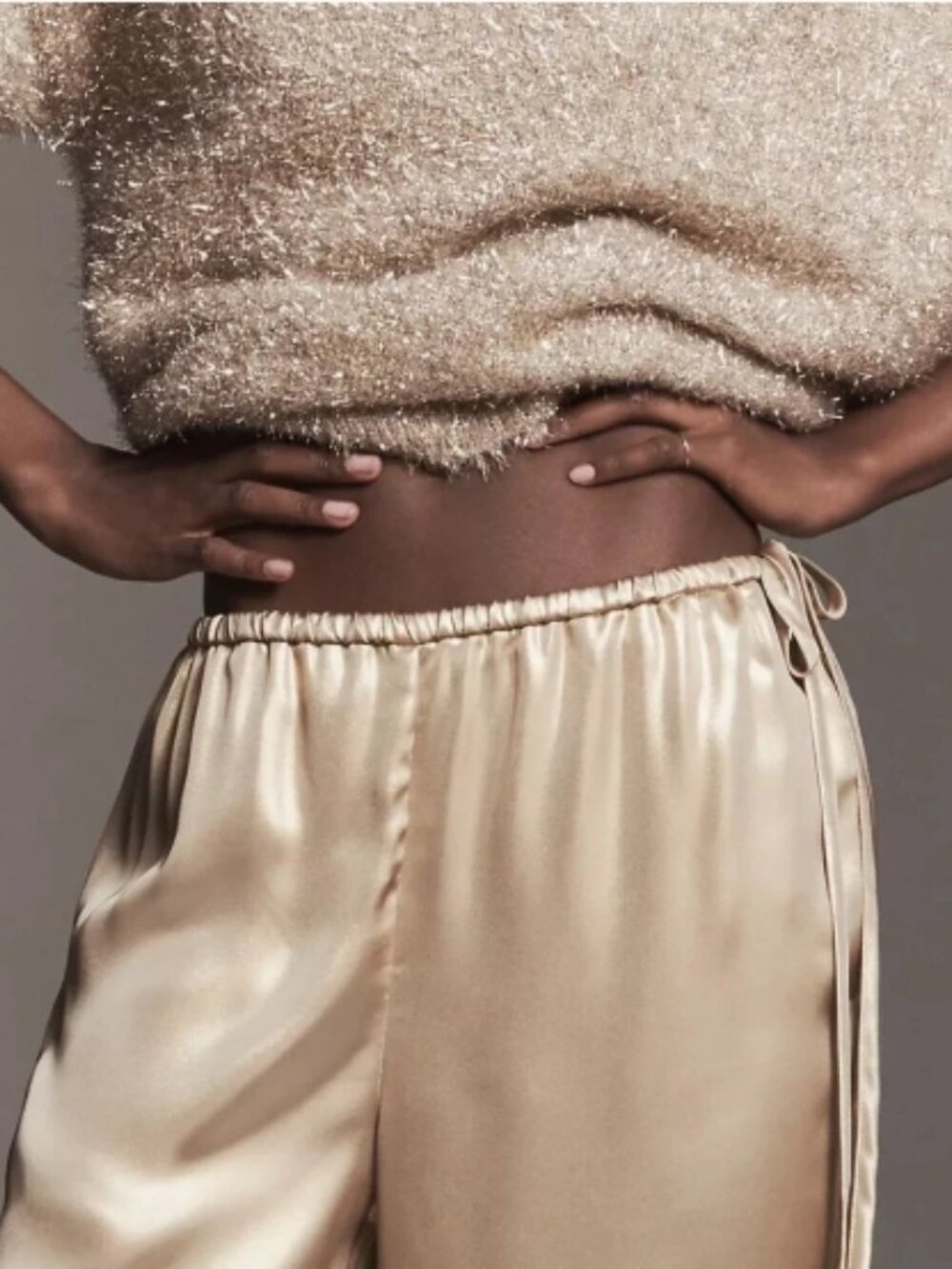 NWT Anthropologie Maeve Liquid Shine Gold Party Pull-On Pants - Picture 5 of 7